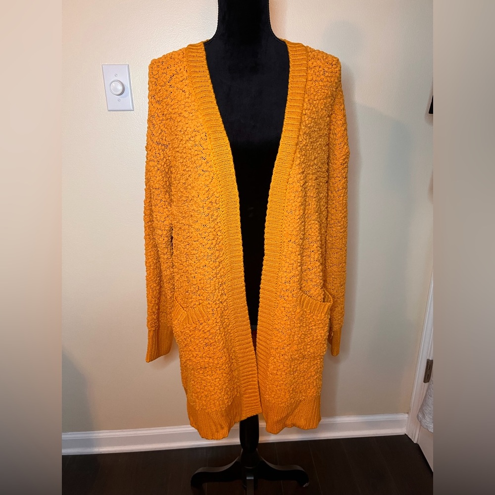 A-007 Zenana Premium open front popcorn cardigan, XL